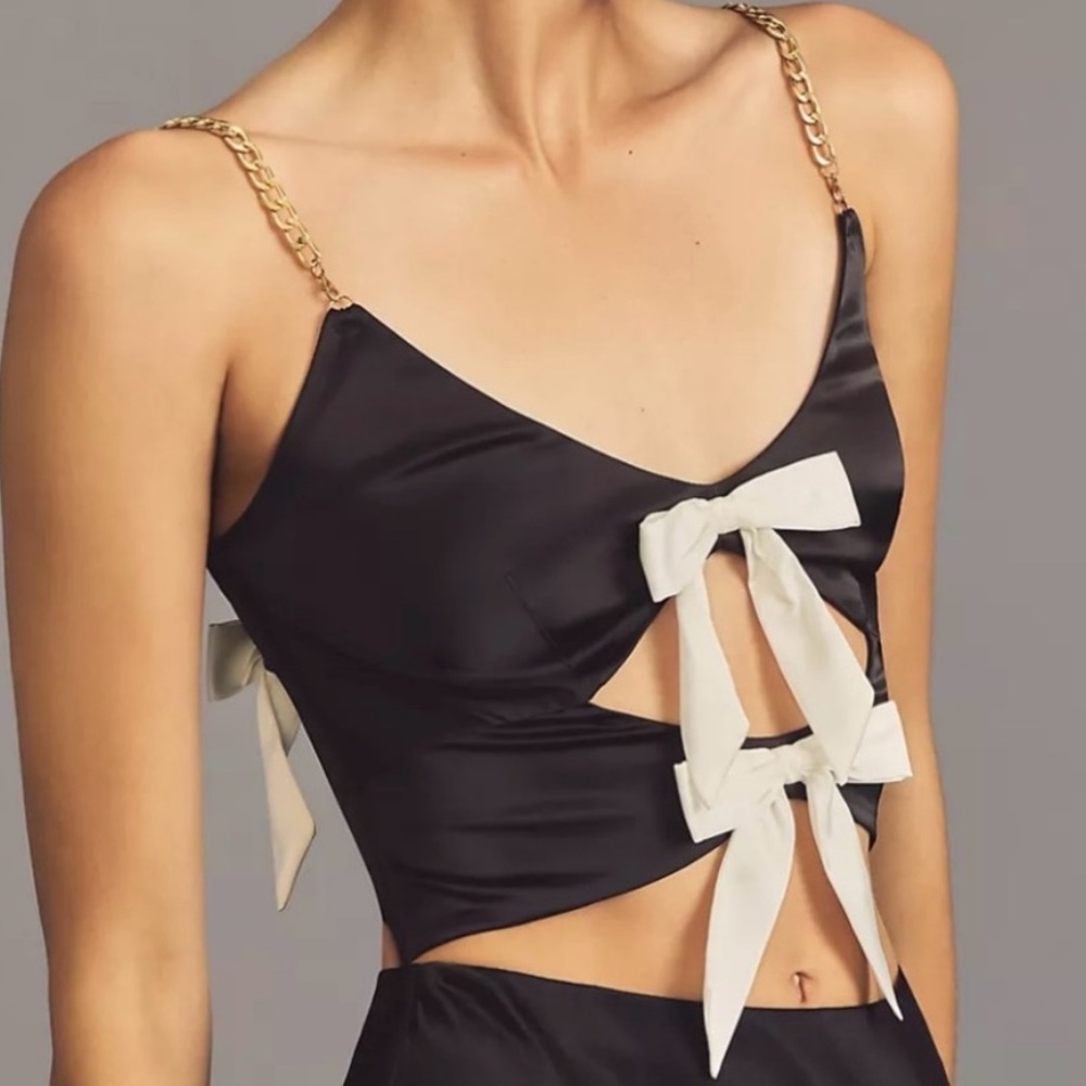 Anthropologie Bow Cutout Bralette Top